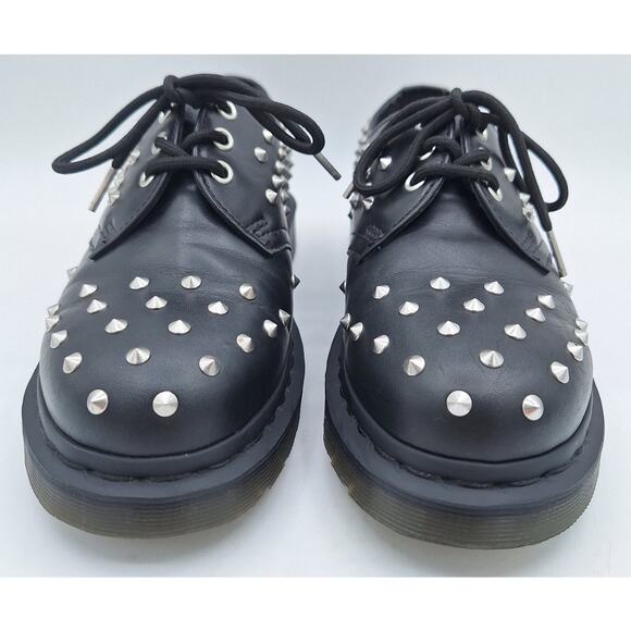 Near Mint Dr. Martens 1461 Stud Wanama Black Leather Oxfords US Men 5 Women 6 - Picture 5 of 16